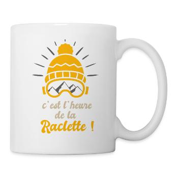 ski et raclette cadeau humour ski skieur sport - Mug blanc - blanc - Droite