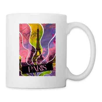 Paris, France, City, Skyline, Eiffel Tower, Colorful - Mug - white - Right
