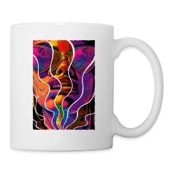 Frau Sonnenbrille Kunst Mode Modern Trend Bunt - Tasse - Weiß - Rechts