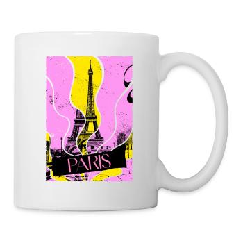 Paris France City Skyline Eiffel Tower Vintage - Mug - white - Right