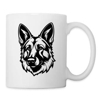 German Shepherd Dog Head - Mug - white - Right