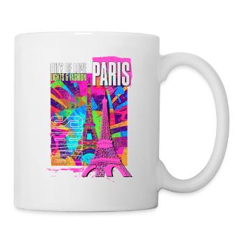 Paris, France, Ville, Horizon, Tour Eiffel, Coloré - Mug blanc - blanc - Droite