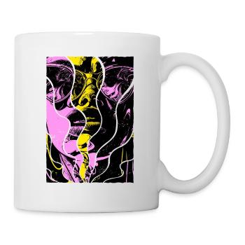 Frau Sonnenbrille Kunst Mode Modern Trend Bunt - Tasse - Weiß - Rechts