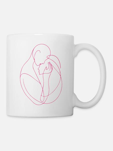 Zarte Liebesgeste - Tasse - Weiß