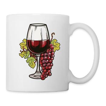 Verre à vin Raisins Vin - Mug blanc - blanc - Droite