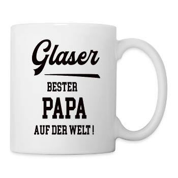Bester Papa Glaser Glaserei Glasbläser Vater - Tasse - Weiß - Rechts