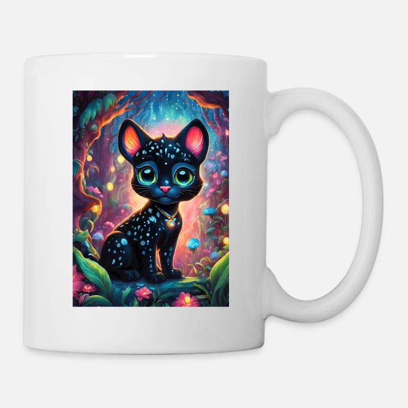 Une mignonne petite panthère chibi - Mug blanc - blanc