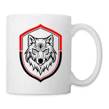 Wolf Symbol Kopf Schild - Tasse - Weiß - Rechts