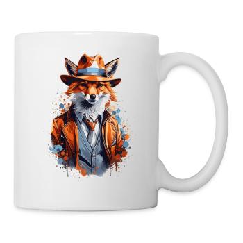 Renard avec chapeau - Mug blanc - blanc - Droite