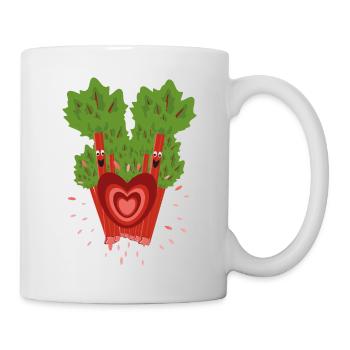 Rhabarber mit sehr viel Herz und liebe. - Tasse - Weiß - Rechts