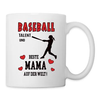 Baseball Spielerin Mama Baseballerin Mutter Frau - Tasse - Weiß - Rechts
