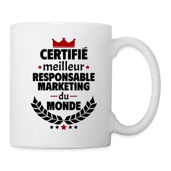 Certifié meilleur responsable marketing, noël - Mug blanc - blanc - Droite