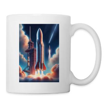 A realistic rocket launching design - Mug - white - Right