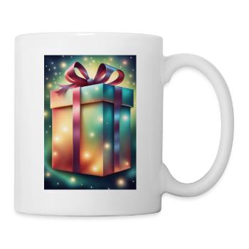 Grande boîte cadeau en feux verts - Mug blanc - blanc - Droite
