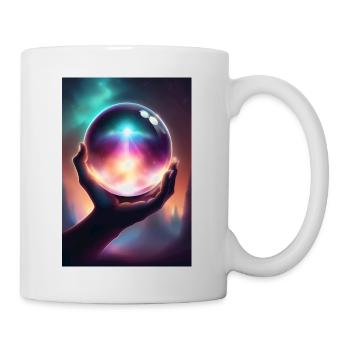 Magic crystal ball in hand - Mug - white - Right