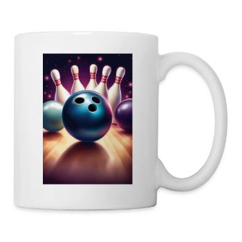 Design de t-shirt graphique de boule de bowling cool - Mug blanc - blanc - Droite