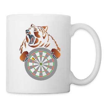 Dartshirt Bär Dartboard - Tasse - Weiß - Rechts