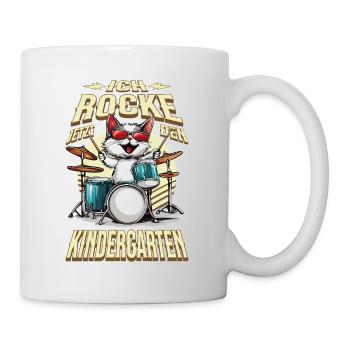 Kindergarten Kita Cat Drums Rock Music - Mug - white - Right