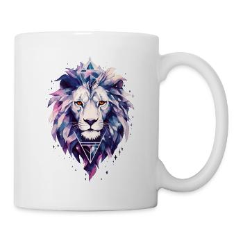 Lion Lion Head Cosmic Galaxy Universe Art - Mug - white - Right