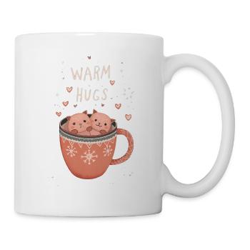 Warme Umarmungen in der Katzentasse - Tasse - Weiß - Rechts