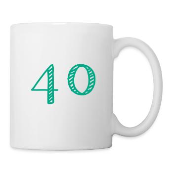40 JAHRE. 40-jähriges JUBILÄUM. JUBILÄUM 40 JAHRE. 40 - Tasse - Weiß - Rechts