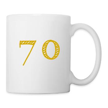 70 JAHRE. 70-jähriges JUBILÄUM. JUBILÄUM 70 JAHRE. 70 - Tasse - Weiß - Rechts