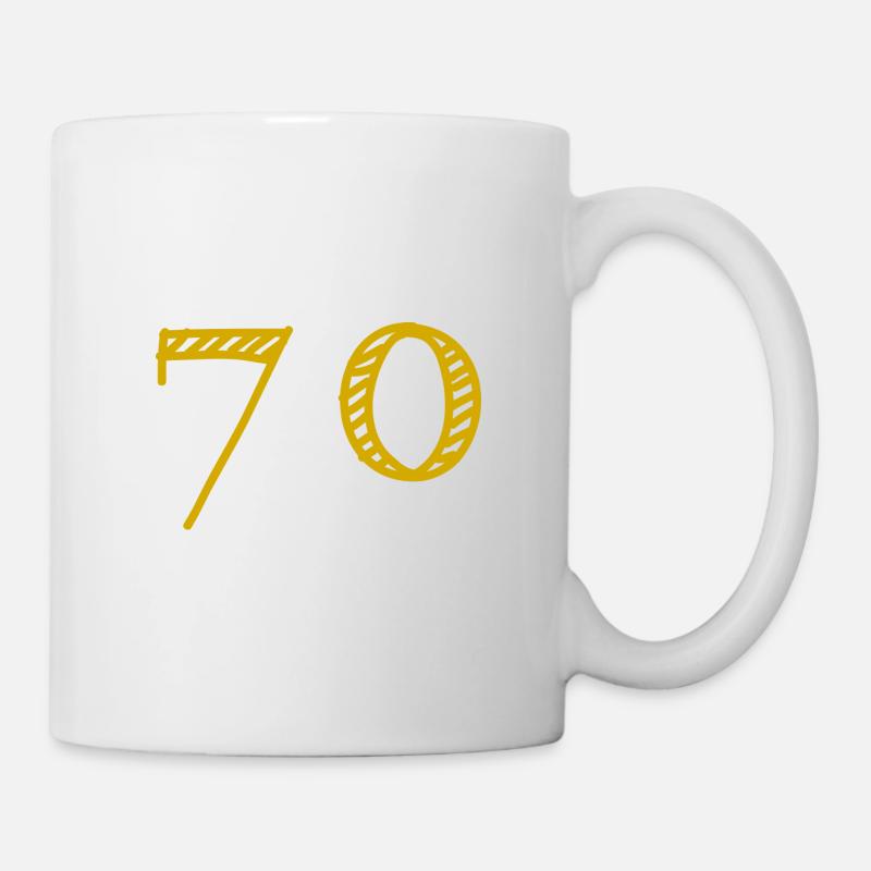 70 ANS. 70e ANNIVERSAIRE. ANNIVERSAIRE 70 ANS. 70 - Mug blanc - blanc
