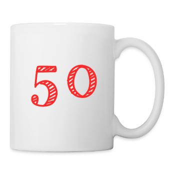 50 YEARS. 50th ANNIVERSARY. ANNIVERSARY 50 YEARS.50 - Mug - white - Right