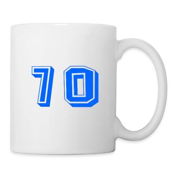 70 JAHRE. 70-jähriges JUBILÄUM. JUBILÄUM 70 JAHRE. 70 - Tasse - Weiß - Rechts