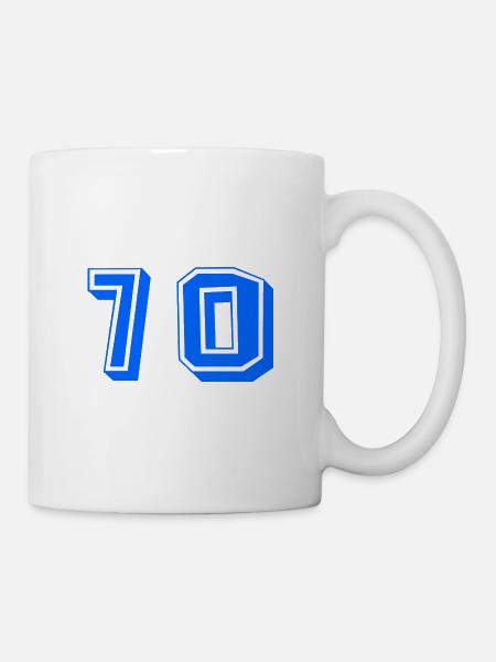 70 ANS. 70e ANNIVERSAIRE. ANNIVERSAIRE 70 ANS. 70 - Mug blanc - blanc