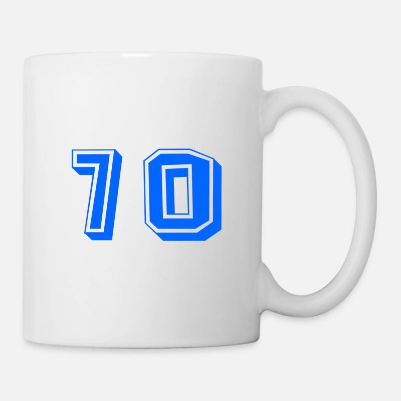 70 ANS. 70e ANNIVERSAIRE. ANNIVERSAIRE 70 ANS. 70 - Mug blanc - blanc