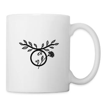 Sternzeichen Stier, minimalistisch & floral - Tasse - Weiß - Rechts