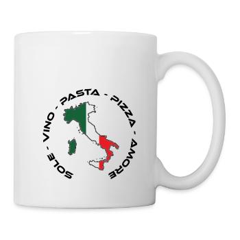 Italy - Italia Sole, Vino, Pasta, Pizza e Amore - Mug - white - Right