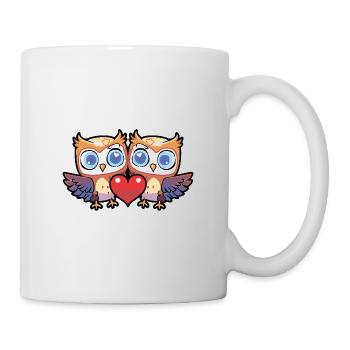 Eule Paar Valentinstag - Tasse - Weiß - Rechts