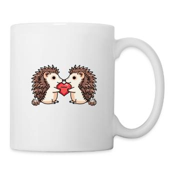 Igel Paar Valentinstag - Tasse - Weiß - Rechts