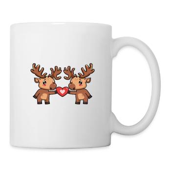 Moose Couple Valentine's Day - Mug - white - Right