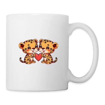 Leopard Paar Valentinstag - Tasse - Weiß - Rechts