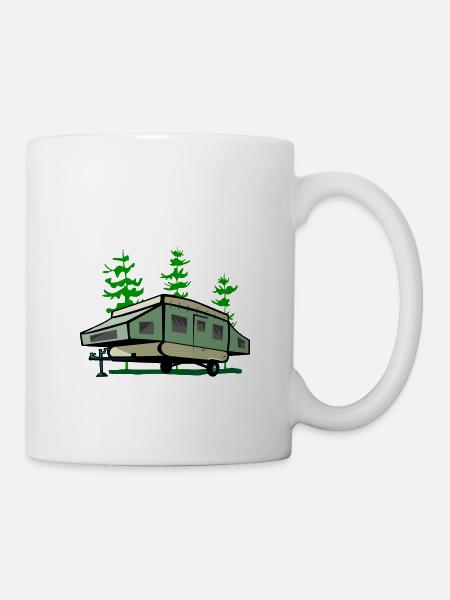 Camping Pop Up Trailer - Tasse - Weiß