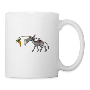 Retro vintage grunge style donkey carrot carrot - Mug - white - Right