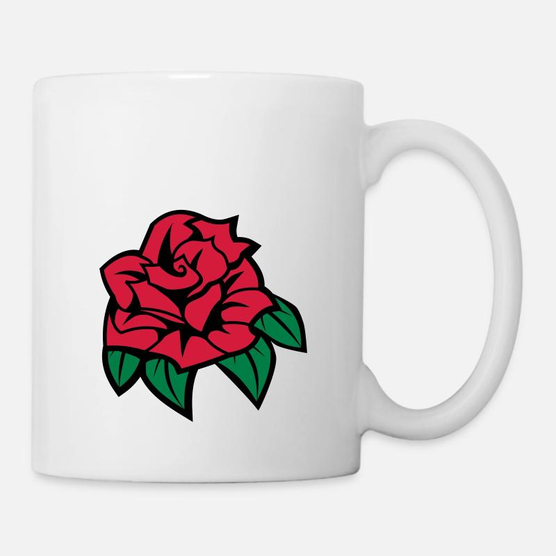 rose - Tasse - Weiß