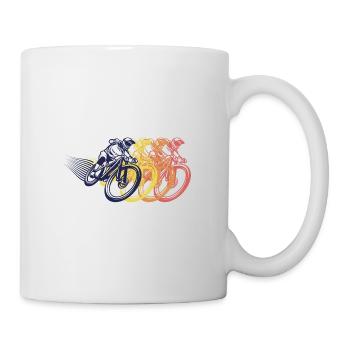 Fahrrad Fahrradfahren Radfahrer Bunt Radeln - Tasse - Weiß - Rechts