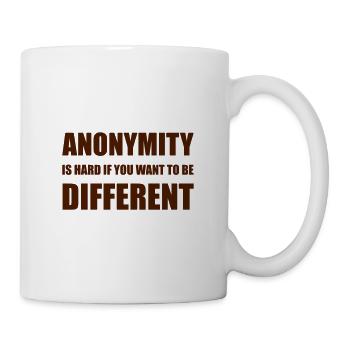 Nerdy design "ANONYMITY IS HARD" - your wish - Mug - white - Right