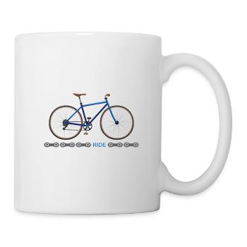 Bicycle "ride" Cyclist bike tour saddle up - Mug - white - Right