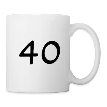 40. 40 ANS. 40e ANNIVERSAIRE. ANNIVERSAIRE 40 ANS. - Mug blanc - blanc - Droite