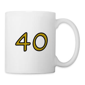 40. 40 ANS. 40e ANNIVERSAIRE. ANNIVERSAIRE 40 ANS. - Mug blanc - blanc - Droite