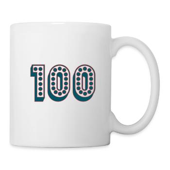100. 100 JAHRE. 100-JÄHRIGES JUBILÄUM. 100. GEBURTSTAG - Tasse - Weiß - Rechts
