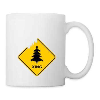 Wildwechsel "Weihnachtsbaum"mit Schneekuppe - Tasse - Weiß - Rechts