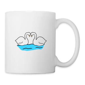 Cygnes Cygnes Symbole Animal Animaux Amour Couple - Mug blanc - blanc - Droite