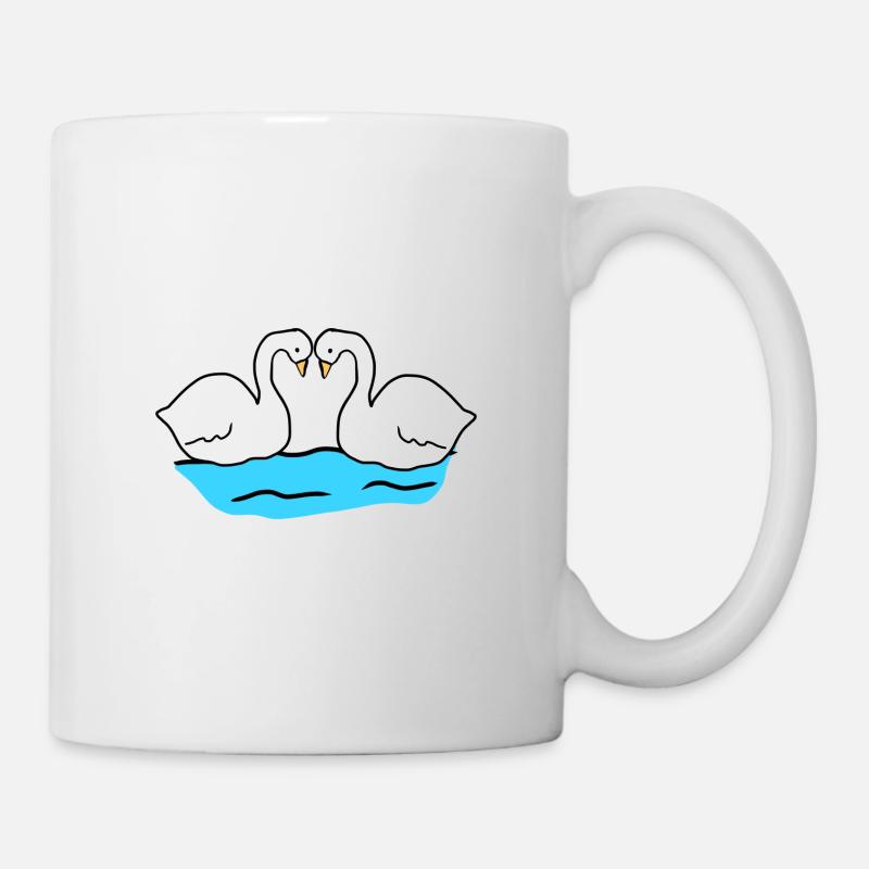 schwan schwäne tier symbol tiere liebe pärchen - Tasse - Weiß