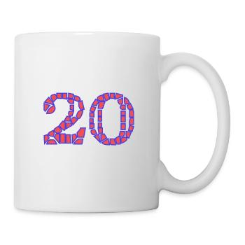 20. 20 JAHRE. 20-JÄHRIGES JUBILÄUM. 20-JÄHRIGES JUBILÄUM. - Tasse - Weiß - Rechts